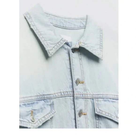 Zara TRF Denim Romper - Picture 4 of 6